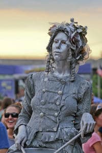 Asheville Woman Drummer Living Statue