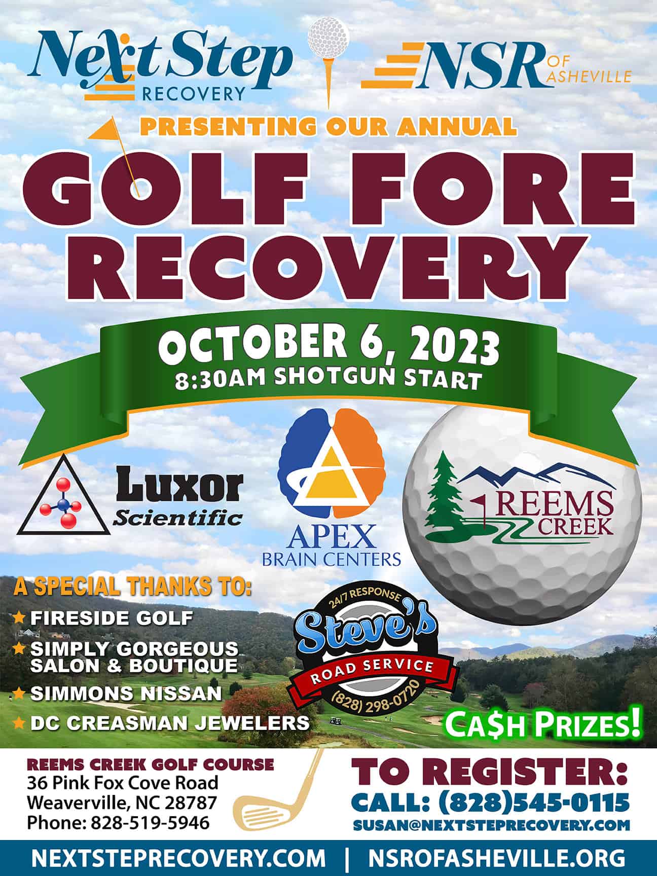 a flyer for the golf tournament